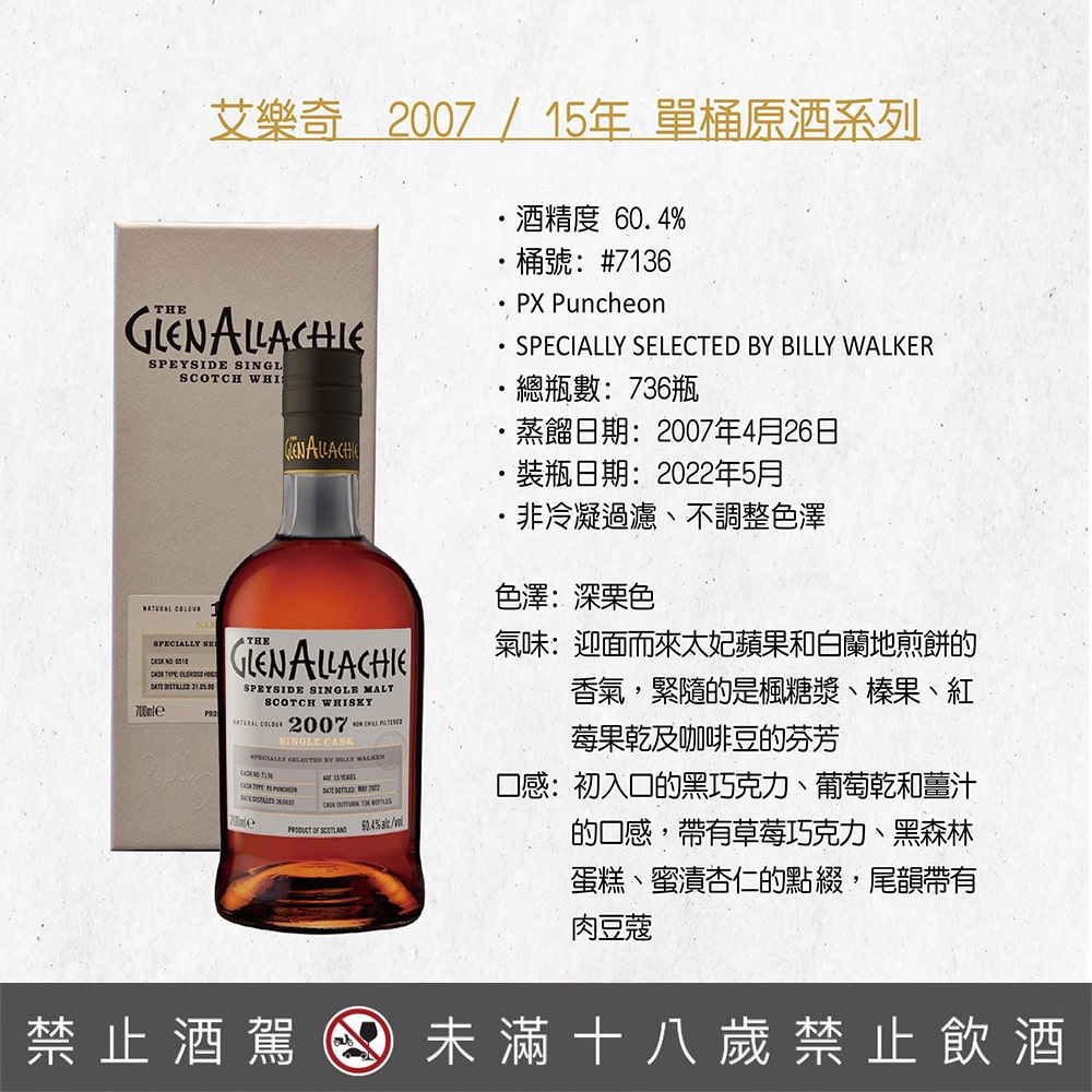 艾樂奇 2007/15年 單桶原酒系列